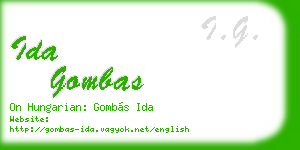 ida gombas business card
