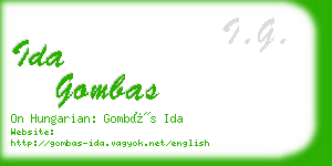 ida gombas business card